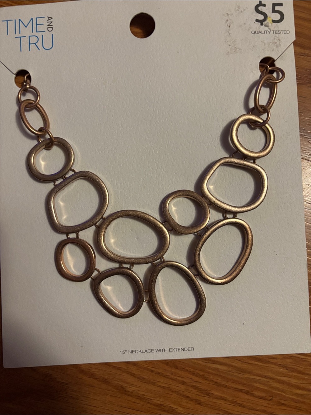 New Time and Tru Gold-Tone Linked Statement Necklace